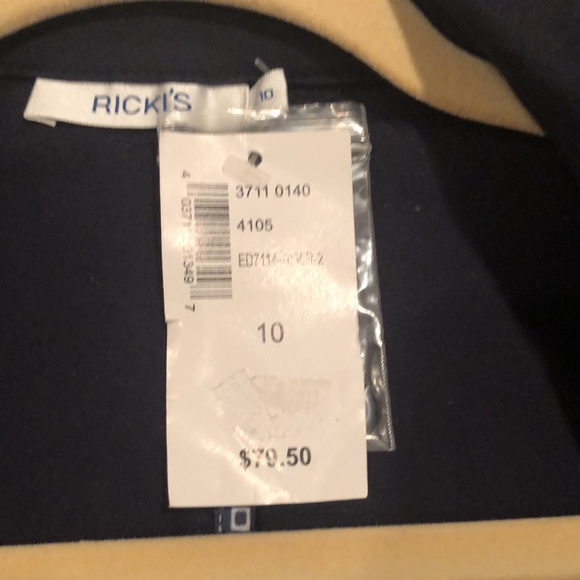 NWT, dark blue long sleeve blazer, 2pockets&1button, Rickis, Us10 - Picture 11 of 14